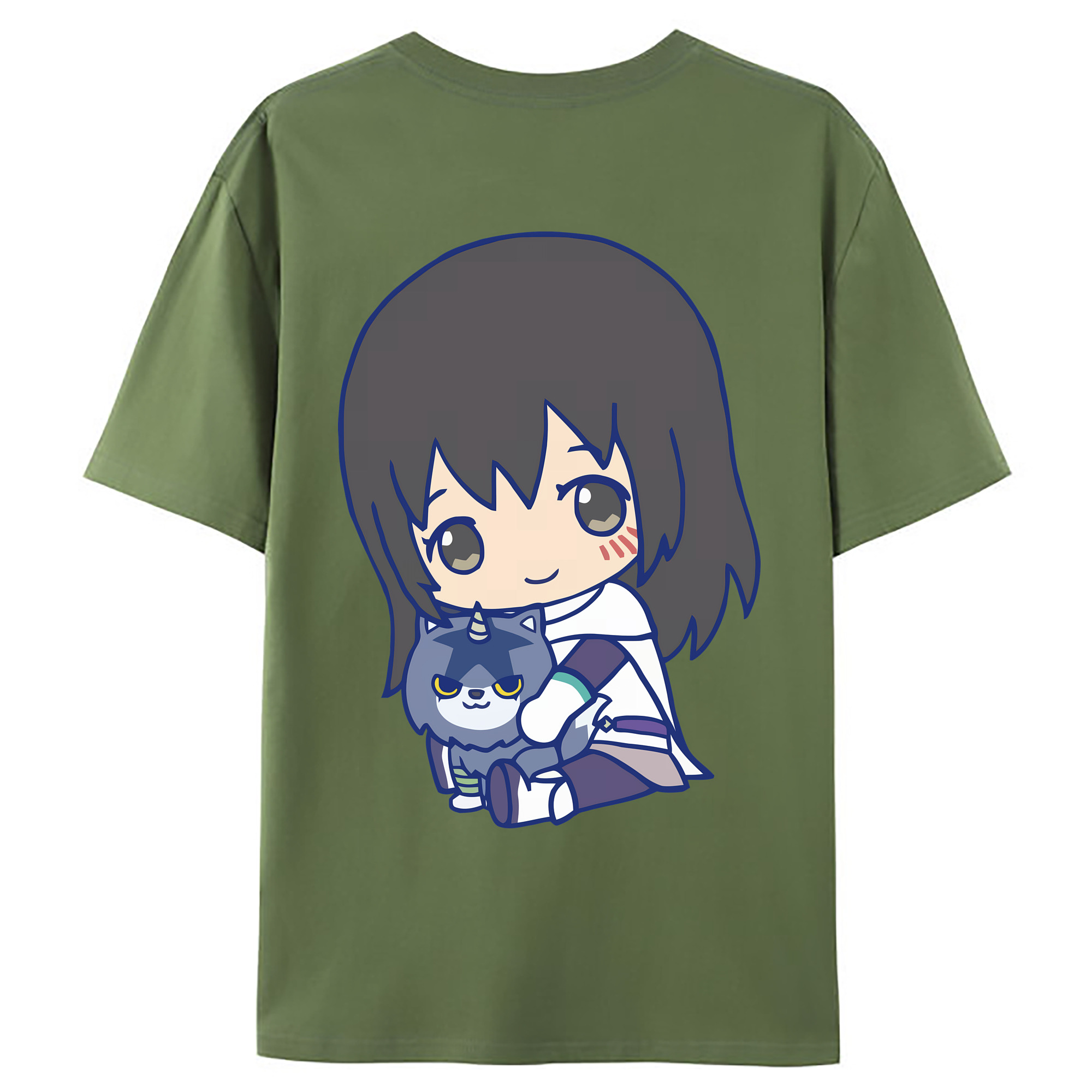 （画像用） 転スラ Regarding Reincarnated to Slime 綿100％ メンズ半袖Tシャツ（バックプリント） 通気性